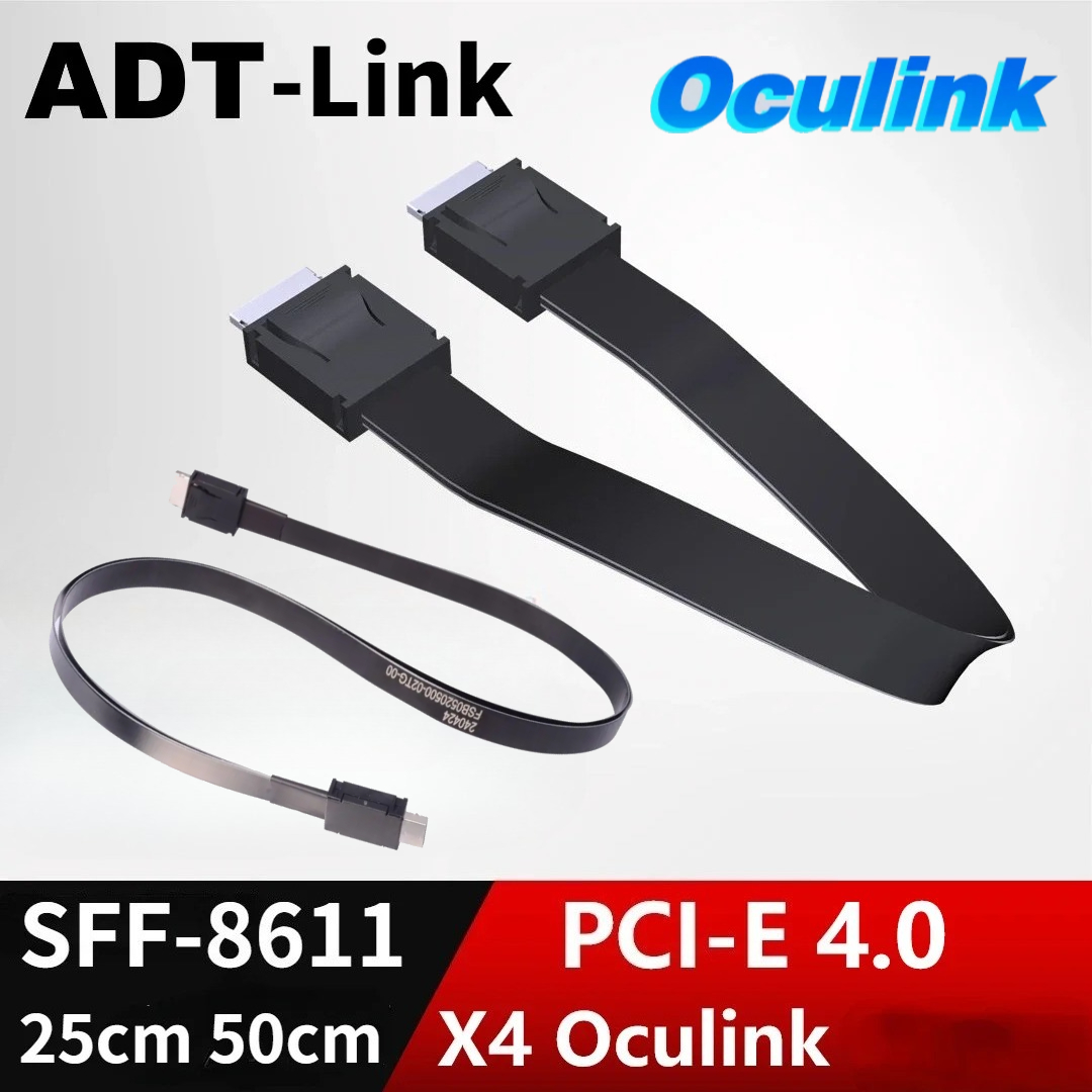 External Gpu Dock Pcie 4.0 Oculink - Oculink延長ケーブル、外部GPUドック、グラフィックカード、ssd、pcサーバー、アダプター、oculink sff8611、オスffc、adt pci-e 4.0、x4,SFF-8611