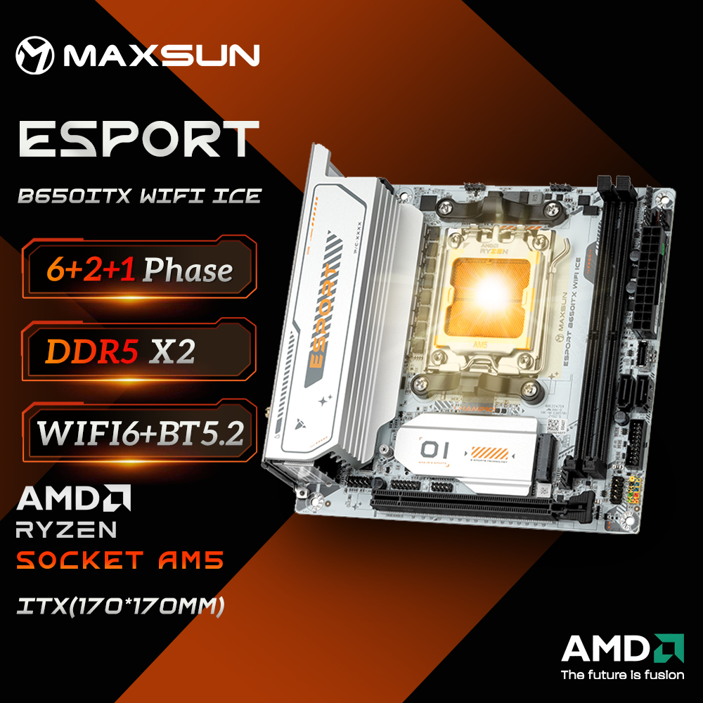 B650 Itx Motherboard Wifi - Maxsun-マザーボードb650m,amd ryzen,ddr5,4800, 5200-5600 oc + メモリサポート,pcie