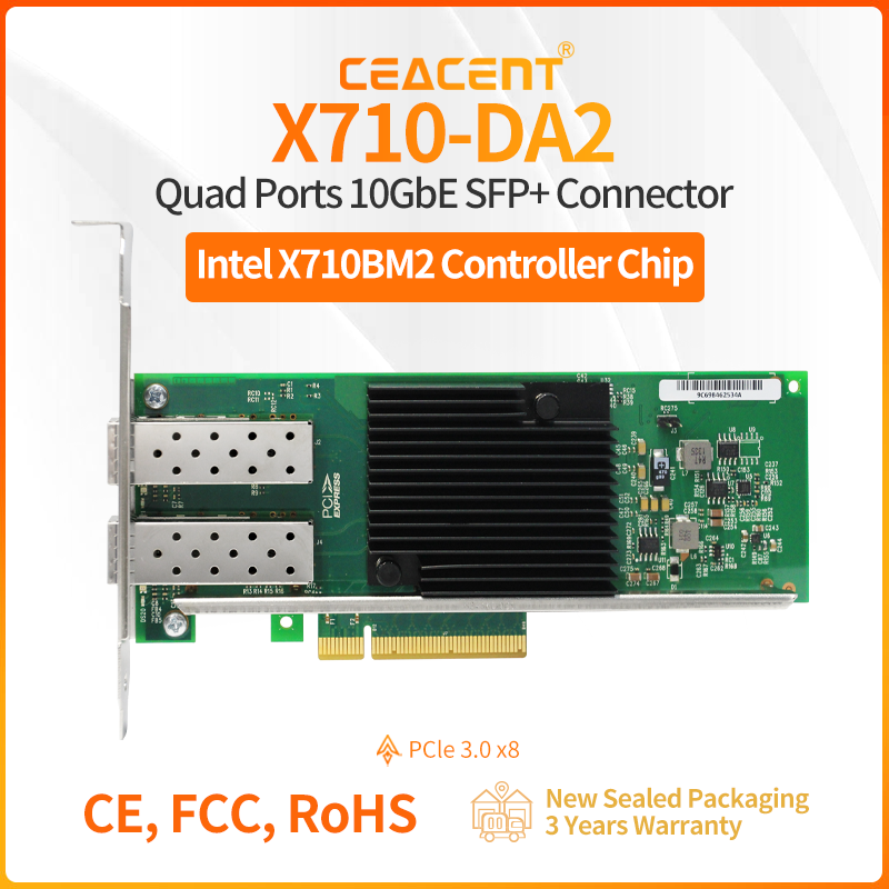 10Gb Sfp+ Pcie Network Card Dual Port - X710-DA2 Intel X710-BM2 チップセット 10Gb/s NIC