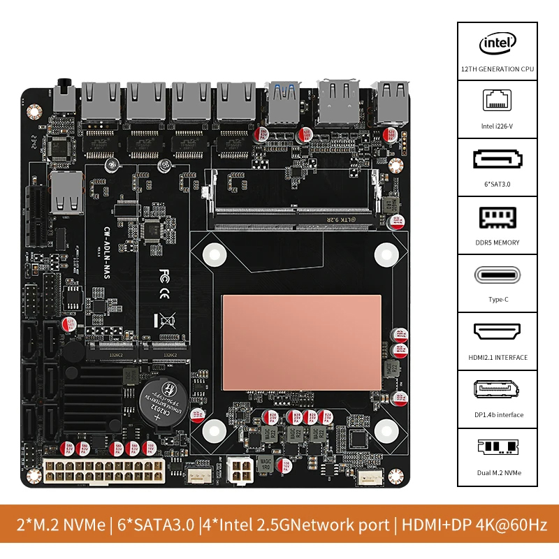 Nas Motherboard N100 6 Sata - N100/N150 6ベイNASマザーボード 4x 2.5Gネットワークカード 6x SATA3.0