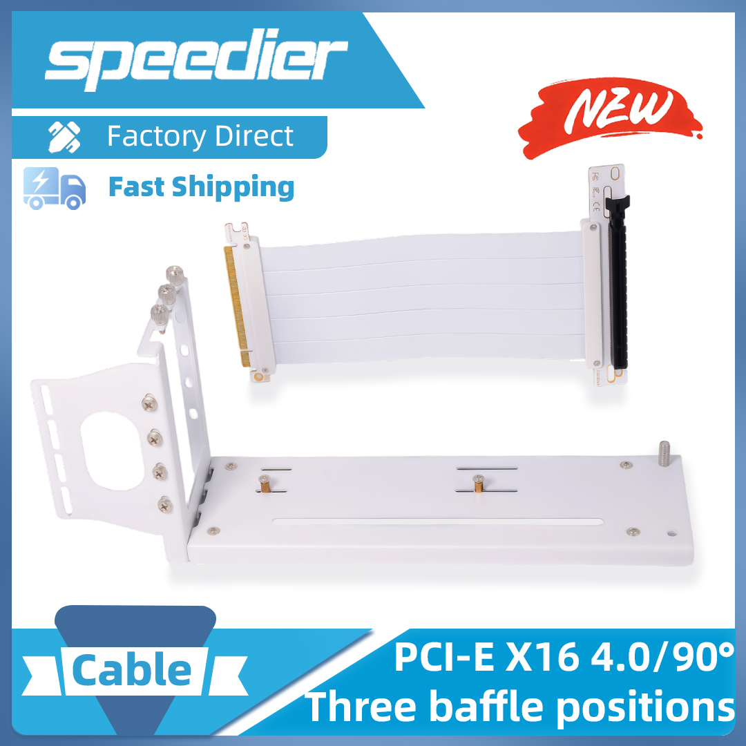 Pcie 4.0 X16 Riser Cable 90 Degree - ライザー PCI-E 4.0 X16 グラフィックスカード延長ケーブル 90度垂直ブラケットホルダーセット