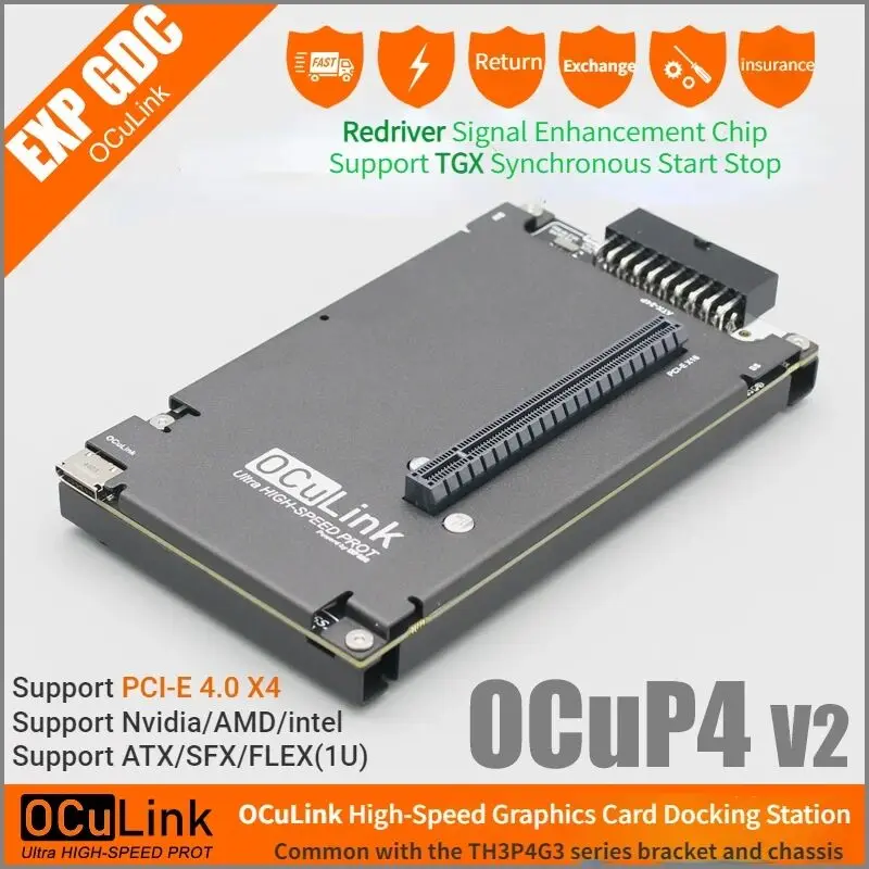 External Gpu Dock Pcie 4.0 Oculink - REdriverチップを搭載したocup4v2 oculinkgpuドック、pcie 4.0 x4、m2、nvme、m.2からラップトップアダプター、ミニpcから外部グラフィックカード用