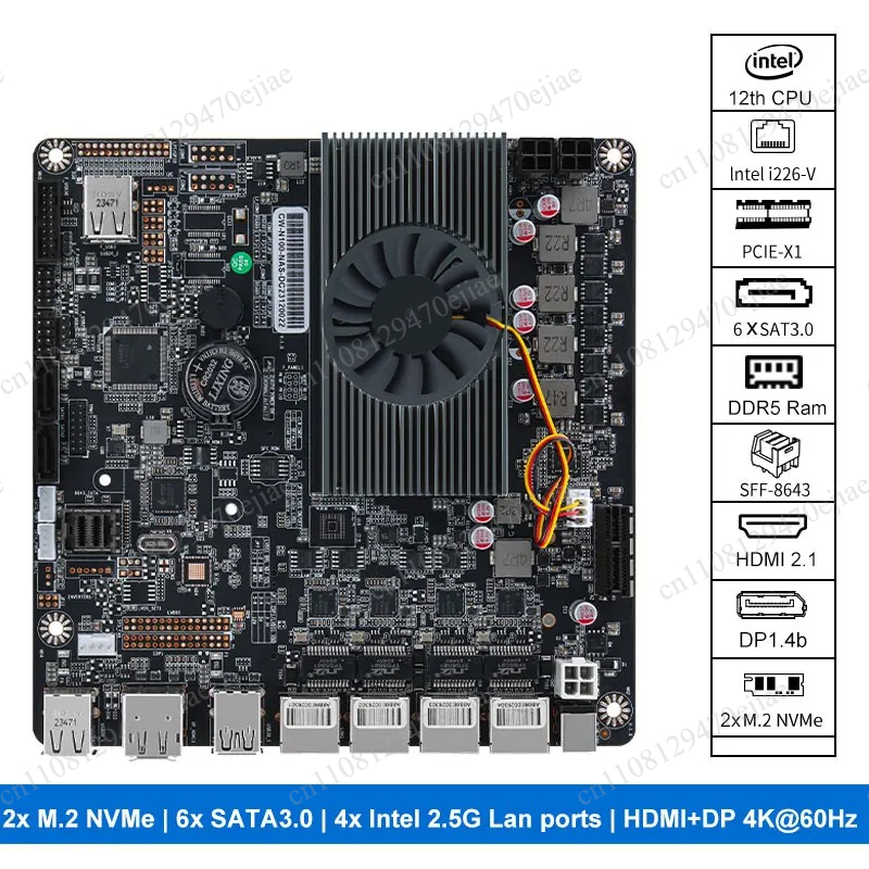 Nas Motherboard N100 6 Sata - N100 Mini ITX NASマザーボード DDR5、クアッドi226-V 2.5G