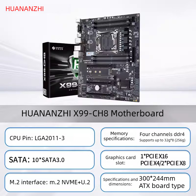 X99 Dual Cpu Motherboard Combo - HUANANZHI LGA2011-3 X99 マザーボード X99 CH8