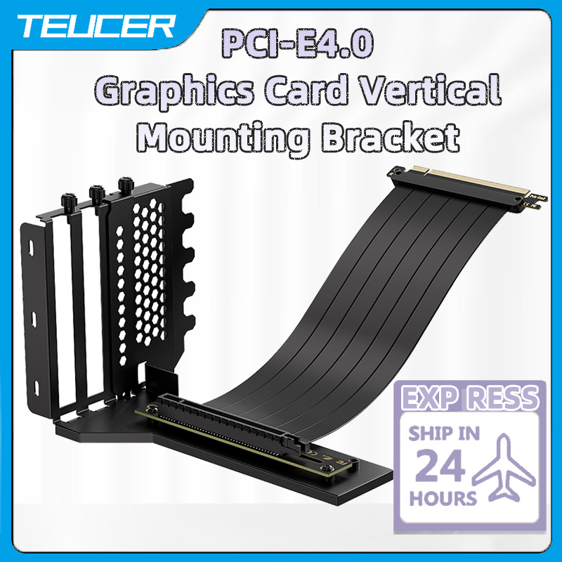 Pcie 4.0 X16 Riser Cable 90 Degree - TEUCER 垂直 GPU 取り付けブラケット グラフィックス カード
