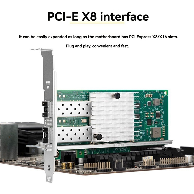 10Gb Sfp+ Pcie Network Card Dual Port - X520-DA1 10Gb SFP+ デュアルポートネットワークカード PCI-E NIC（82599ENチップ搭載）イーサネット