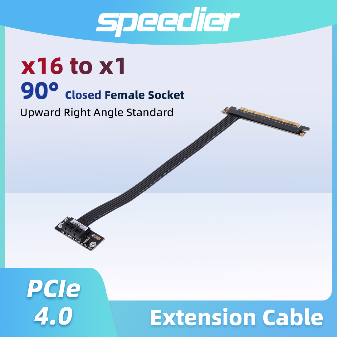 Pcie 4.0 X16 Riser Cable 90 Degree - PCIe 4.0 / 3.0 X16 -