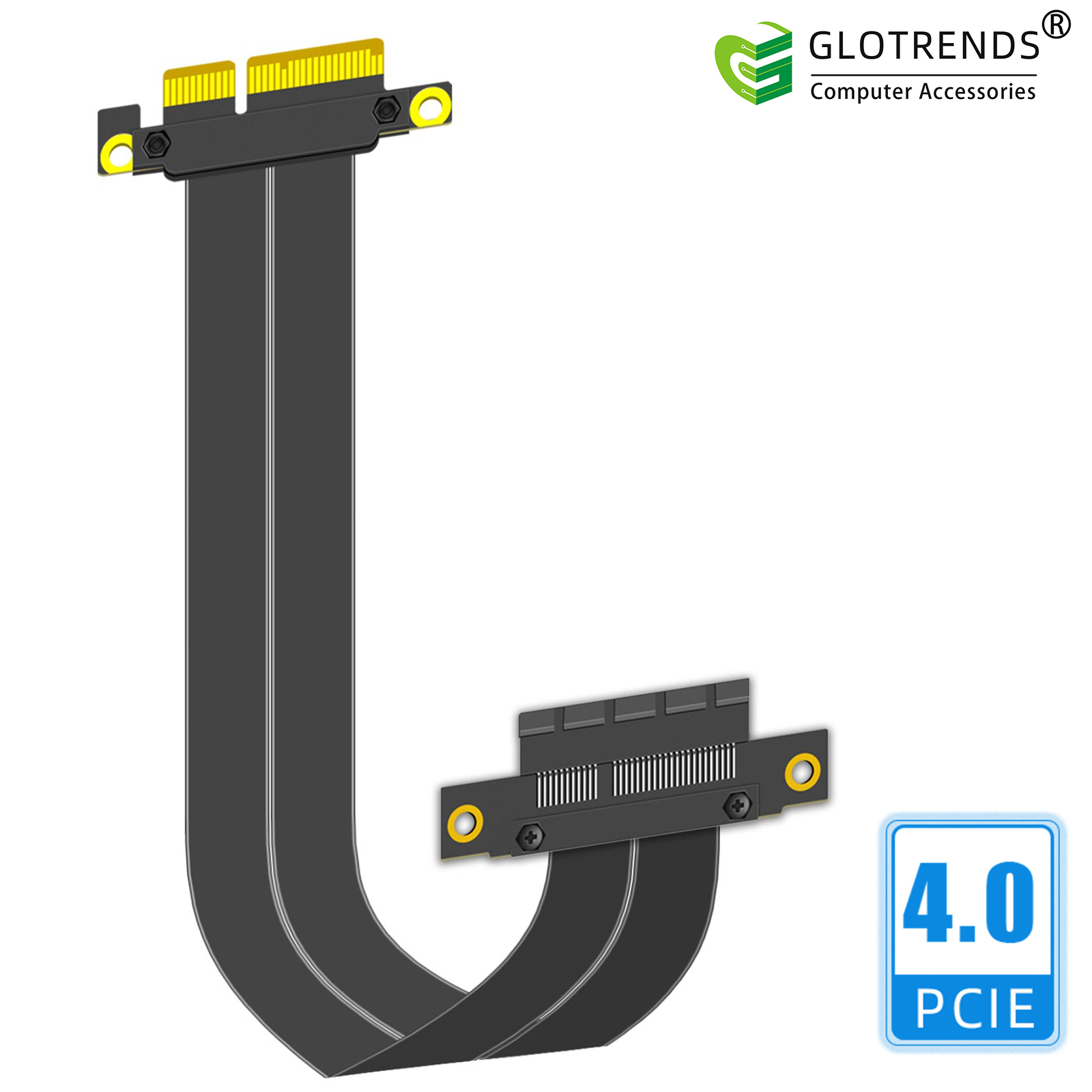 Pcie 4.0 X16 Riser Cable 90 Degree - PCIe 4.0 X4 ライザーケーブル、180度ストレートアングル、M.2、WiFi、Firewire、USB、サウンドカードなどに対応