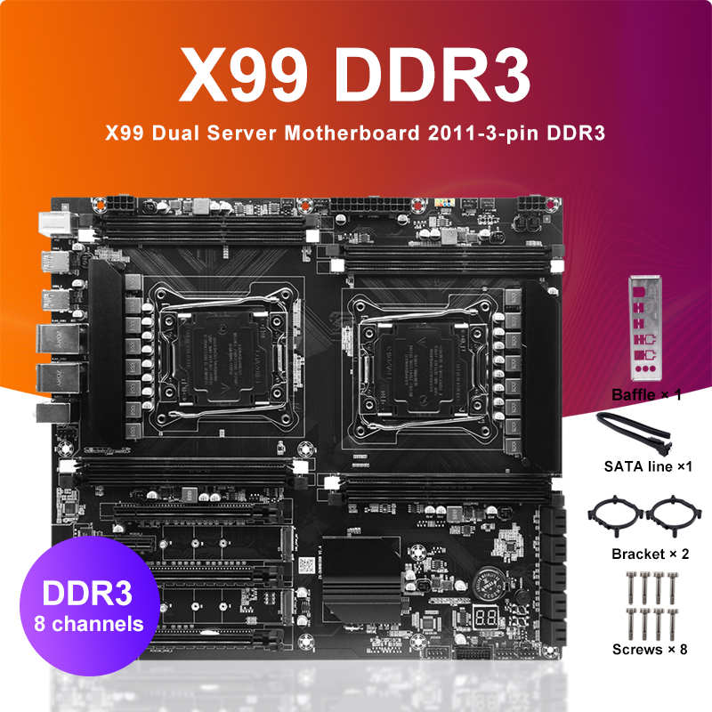 X99 Dual Cpu Motherboard Combo - X99 デュアルソケット Cpu マザーボード Lga2011-3 8xddr3