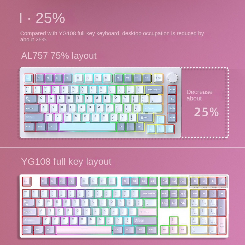 HJSDZHI AL75V2 メカニカルキーボードキット ア - Mechanical Keyboard Barebone Aluminum Gasket 75 のレビューと価格