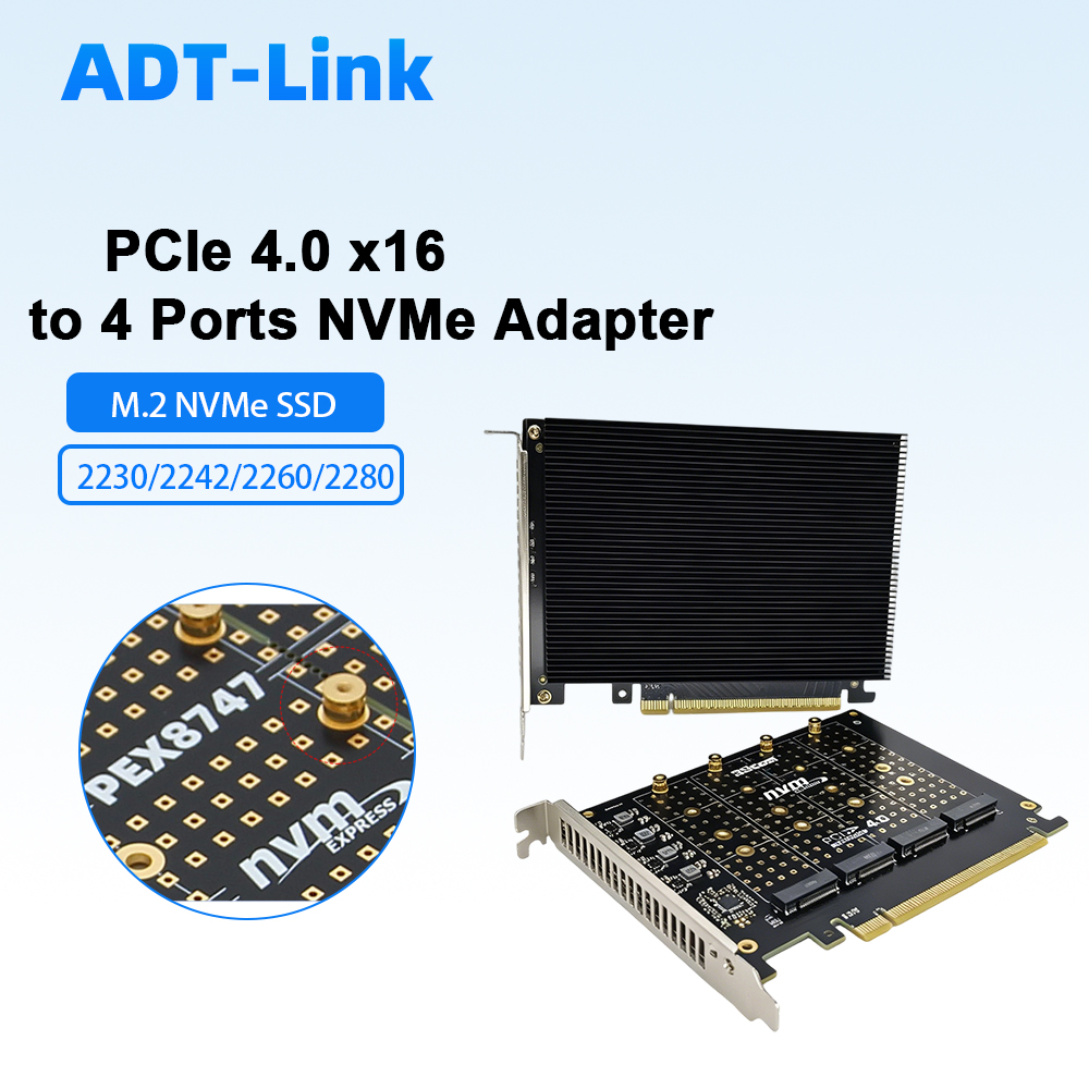 PCIe 4.0 X16 から 4 ポート NVMe アダプ - Quad M.2 Nvme Pcie Bifurcation Card のレビューと価格