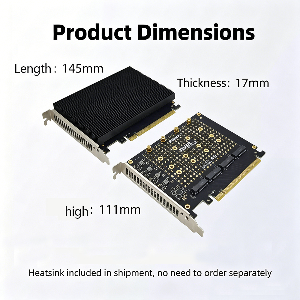 PCIe 4.0 X16 から 4 ポート NVMe アダプ - Quad M.2 Nvme Pcie Bifurcation Card のレビューと価格
