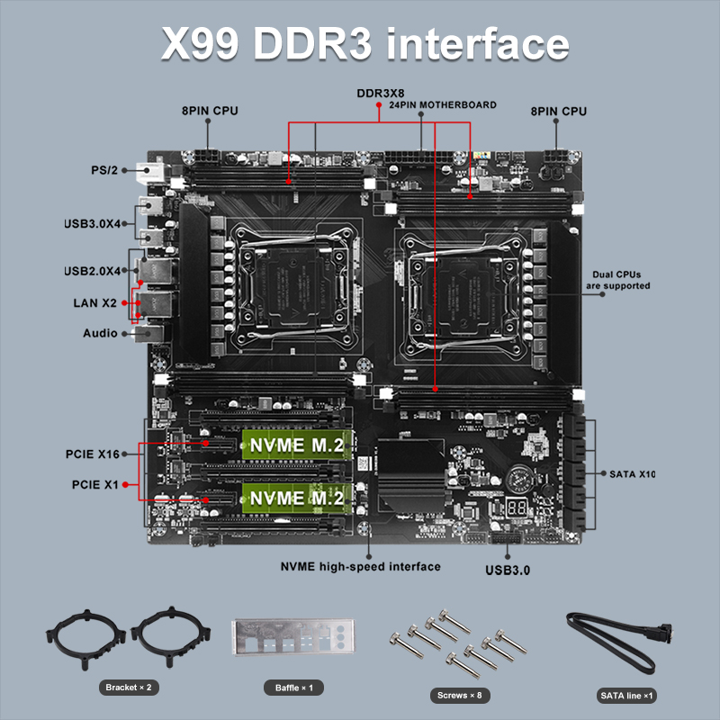 X99 デュアルソケット Cpu マザーボード Lga201 - X99 Dual Cpu Motherboard Combo のレビューと価格